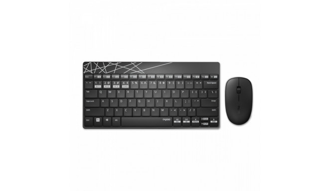 Rapoo wireless keyboard + mouse 8000M UI, black