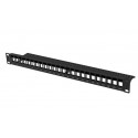 Patch Panel 24 ports 1U 19 inch blank black to keystone modules