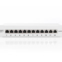 Patch panel 10 inches 12-port RJ-45 Kat.6 shielded 1U complete LSA, cable bracket, gray