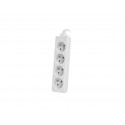 Power strip 1.5m, white, 4 sockets, cable made of solid copper