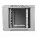 Wall mount cabinet 19 6U 368/600/450mm, glass door, grey (RAL 7035)