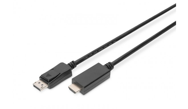 Adapter cable Displayport 1.2 with interlock 4K 60Hz UHD Typ DP/HDMI A M/M black 3m