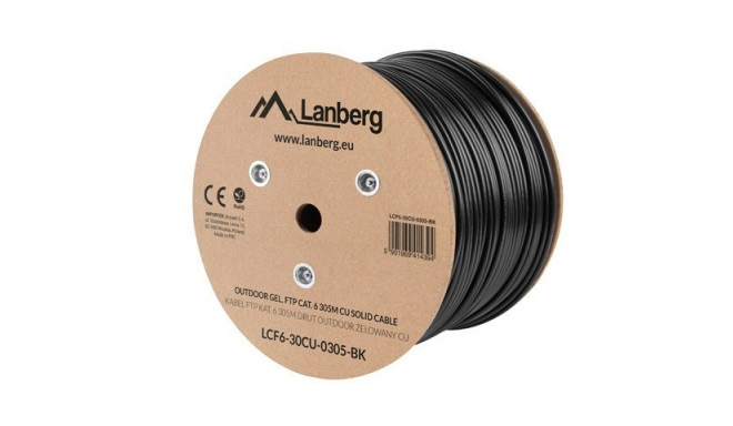 Cable LAN FTP CAT-6 305M wire outdoor gel cu fluke, black