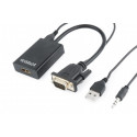 Gembird adapter VGA - HDM 15cm, black