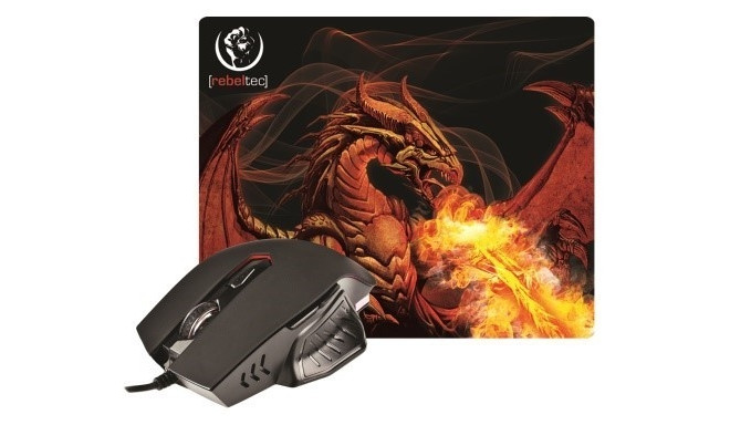 RED DRAGON game set mouse and mouse pad