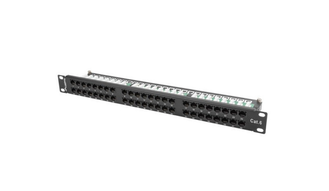 Patch Panel 48 Port 1U Cat.6 black