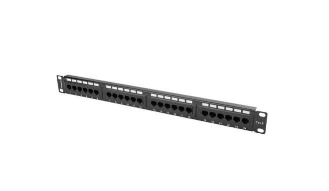 Patch Panel 24 Port 1U Cat.6 black