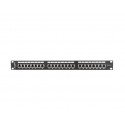 Patch Panel 24 Port 1U Cat.6 black shield