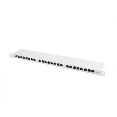 Patch Panel 24 Port 0.5U Cat.6 gray shield