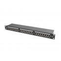 Patch Panel 24 Port 1U Cat.5E black shield