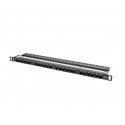 Patch Panel 24 Port 0.5U Cat.6 black