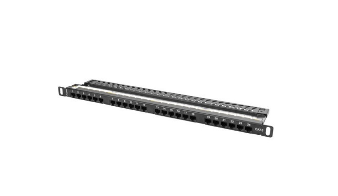 Patch Panel 24 Port 0.5U Cat.6 black