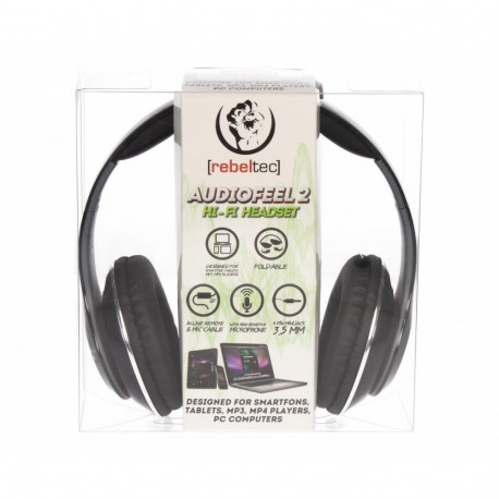 Stereo Headset with microphone, 4pin mini jack AUDIOFEEL2 BLACK