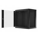 Wall-Mounted Rack 19 12U 600X450mm black (glass door)