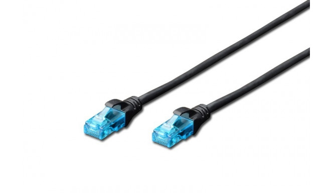 Patch cord U/UTP kat.5e PVC 0,5m black
