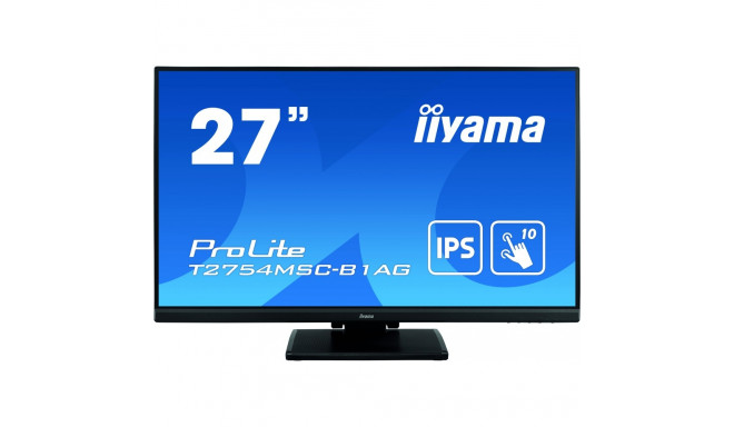 "68,6cm/27'' (1920x1080) Iiyama ProLite T2754MSC-B1AG 16:9 FHD IPS Touch 4ms 60Hz HDMI VGA USB VESA 