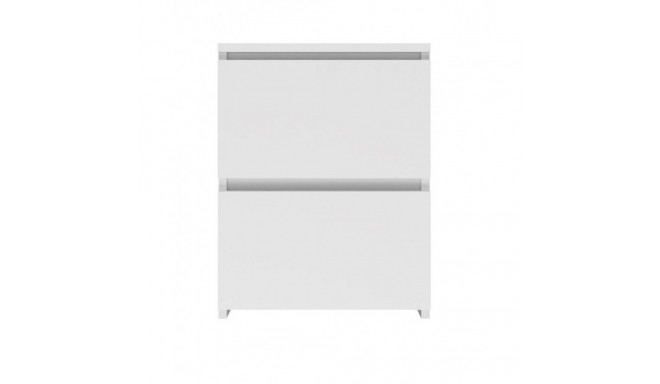 W2 bedside table 2 drawers White matt