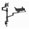 Gembird MA-DA-04 Adjustable desk mount with monitor arm and notebook tray, 17”-32”, up to 8 kg