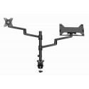 Gembird MA-DA-04 Adjustable desk mount with monitor arm and notebook tray, 17”-32”, up to 8 kg