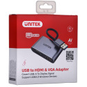 UNITEK ADAPTER USB-A - HDMI & VGA, FULL HD, M/F