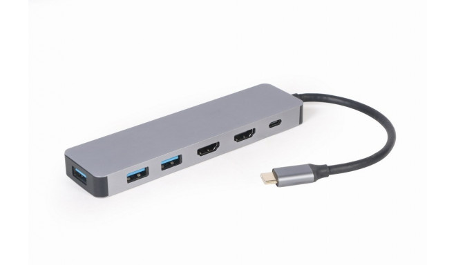 Gembird A-CM-COMBO3-03 USB Type-C 3-ühes mitme pordiga adapter (hub + HDMI + PD)
