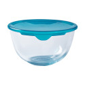 Apaļa Pusdienu Kastīte ar Vāku Pyrex Cook & Store Zils 2 L 22 x 22 x 11 cm Silikona Stikls (3 gb.)