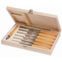 7 pcs set carpetner chisel set, wooden box