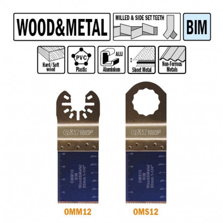 Multitööriista tera puit/metall BIM8%Co, 5 tk 34x50 mm 18 TPI