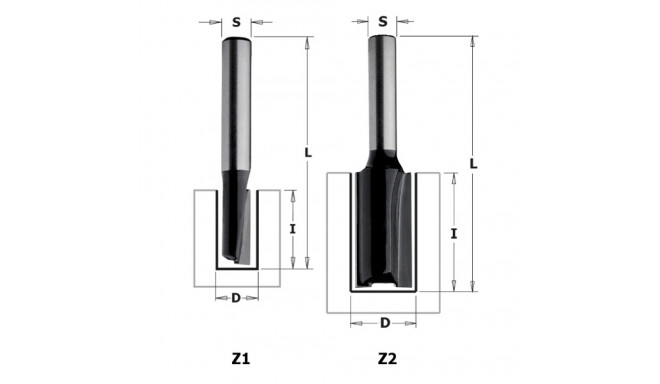STRAIGHT BIT HW Z2 S=8 D=22x25.4x56 RH