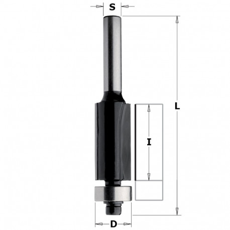 Flush trim router bits HW Z2 S=8 D=19x25.4x67 RH
