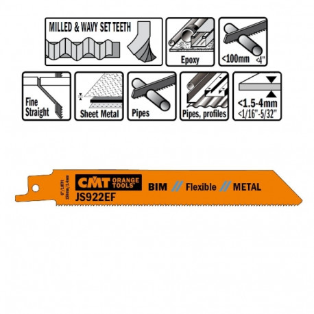 Tiigersae lehed 5 tk, metallile (bim) 150x1.4x18 TPI