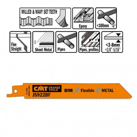 Tiigersae lehed 5 tk, metallile (bim) 150x1.8x14 TPI