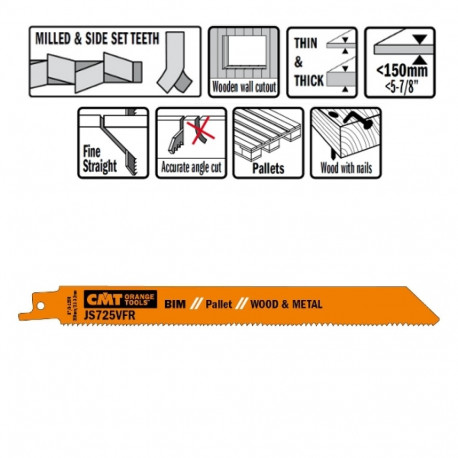 Tiigersae lehed 20 tk, puit/metall (bim) 200x2.1-3.2x8-12 TPI