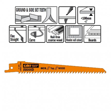 Tiigersae lehed 5 tk, puidule (HCS) 150x4.3x6 TPI