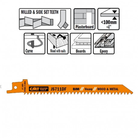 Tiigersae lehed 5 tk, puit/metall (bim) 150x4.3x6 TPI