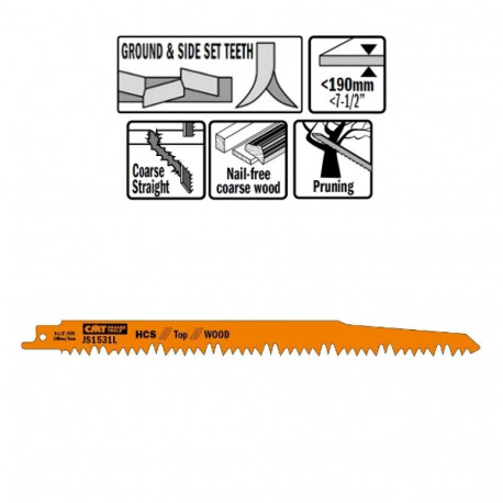 5 SABRE SAW BLADES FOR WOOD (HCS) 240x5x5TPI