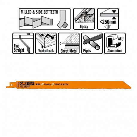 Tiigersae lehed 5 tk, puit/metall (bim) 300x1.8-2.6x10-14 TPI