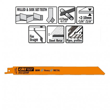 5 SABRE SAW BLADES FOR METALS (BIM) 225x2,5x10TPI