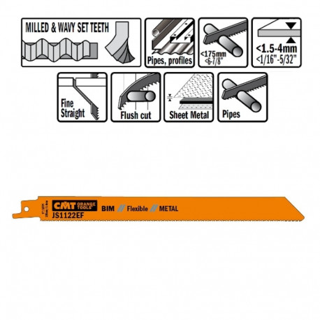 Tiigersae lehed 20 tk, metallile (bim) 225x1.4x18 TPI