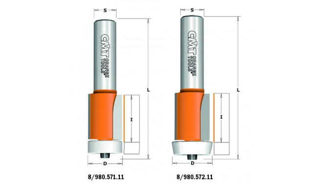 SOLID SURFACE FLUSH TRIM BIT W/BRNG HW S=12 D=19,05x25,4x78 RH