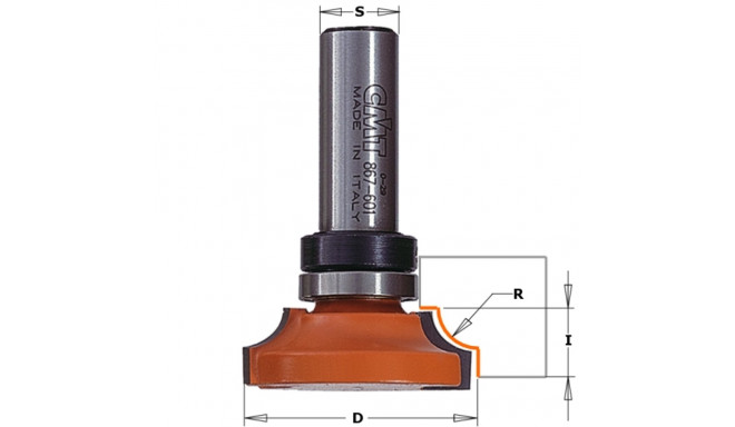 MOLDING BIT W/BRNG HM S=8 D=38.05 R=9.5