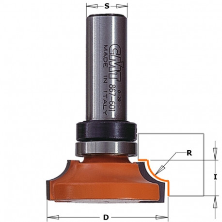 MOLDING BIT W/BRNG HM S=12 D=38.05 R=6.3