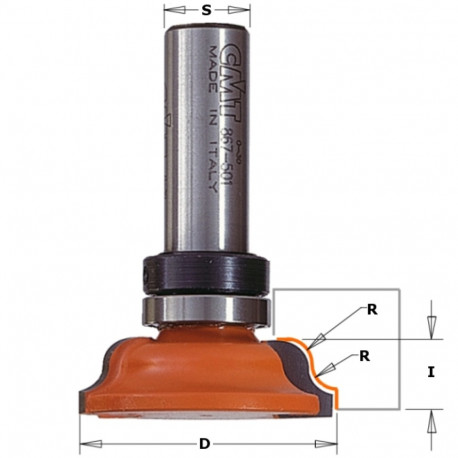 MOLDING BIT W/BRNG HM S=8 D=39.05 R=4