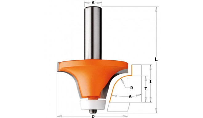 BEVEL CUTTER FOR CORIAN S=12 D=50,8X19