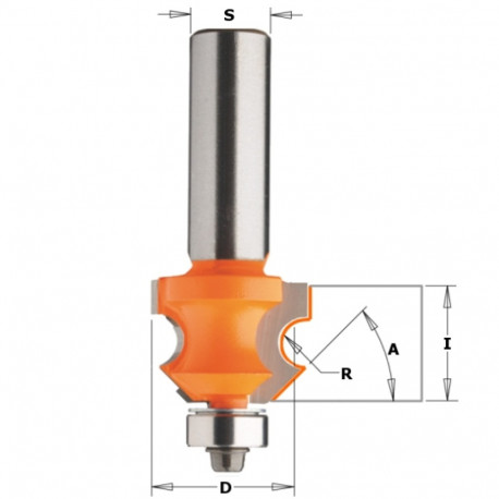 HW WAINSCOT/PANELING ROUTER BIT W/BRNG S=12 D=23,8X19 R=4