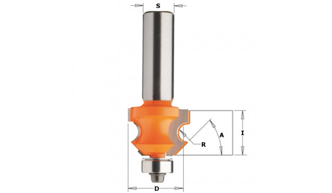 HW WAINSCOT/PANELING ROUTER BIT W/BRNG S=12 D=23,8X19 R=4