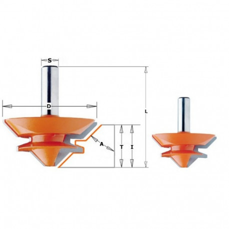Liim-liitse otsfrees HM S=12 D=50.8x22.2