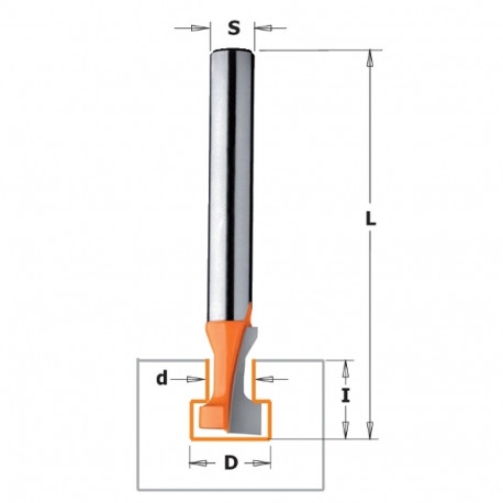 KEYHOLE BIT HW S=8 D=6.6/10.5X12.5 L=48