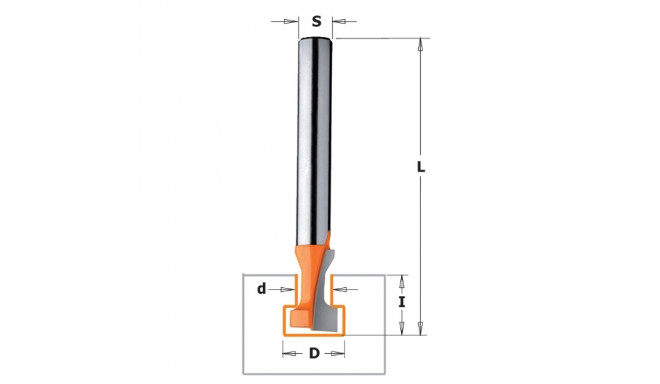 KEYHOLE BIT HW S=8 D=6.6/10.5X12.5 L=48