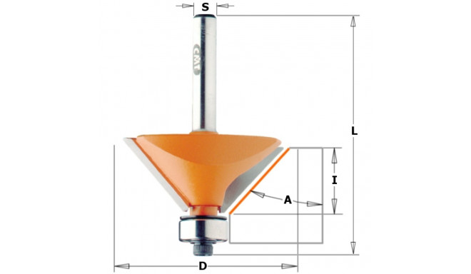 CHAMFER BIT W/BRNG HW S=8 D=45 X18